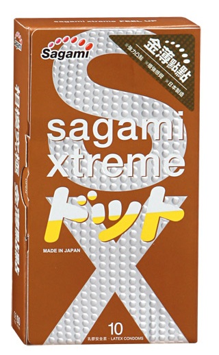 Презервативы Sagami Xtreme FEEL UP с точечной текстурой и линиями прилегания - 10 шт. - Sagami - купить с доставкой в Серпухове