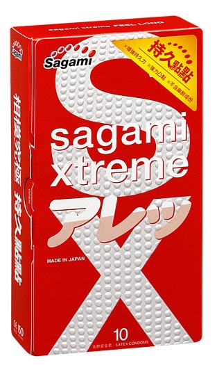 Утолщенные презервативы Sagami Xtreme Feel Long с точками - 10 шт. - Sagami - купить с доставкой в Серпухове