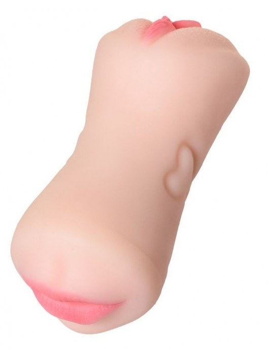 Телесный двусторонний мастурбатор Pretty Mouth - ротик и вагина - ToyFa - в Серпухове купить с доставкой
