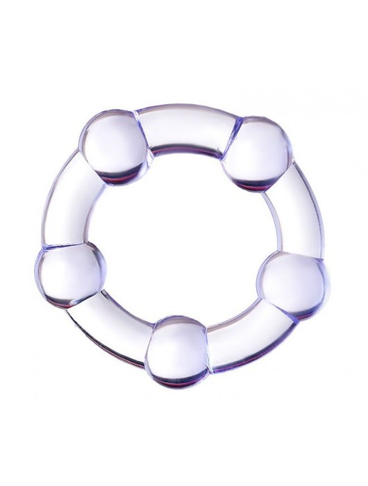 Фиолетовое эрекционное кольцо на пенис с бусинами - Штучки-дрючки - в Серпухове купить с доставкой