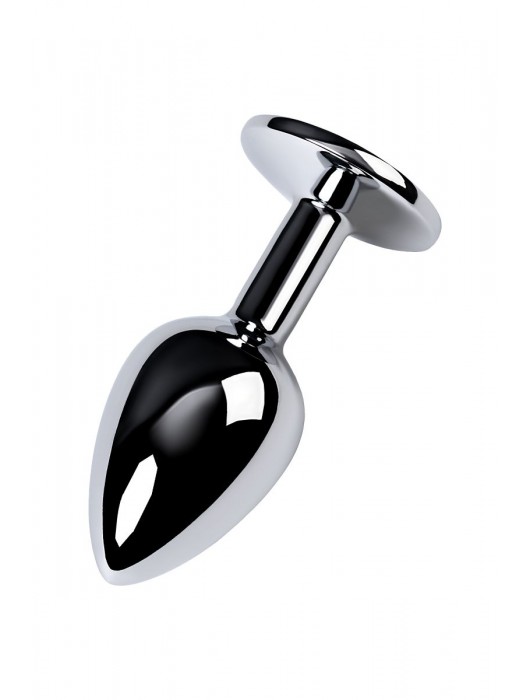 Серебристая конусовидная анальная пробка с фиолетовым кристаллом - 7 см. - ToyFa - купить с доставкой в Серпухове