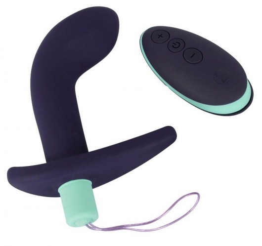 Темно-фиолетовый вибростимулятор простаты с пультом ДУ Remote Controlled Prostate Plug - Orion - в Серпухове купить с доставкой