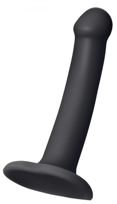 Черный фаллос на присоске Silicone Bendable Dildo S - 17 см. - Strap-on-me - купить с доставкой в Серпухове