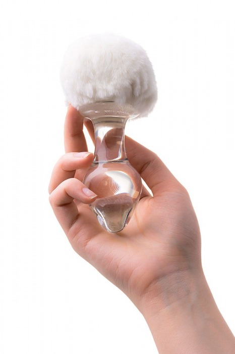 Стеклянная анальная втулка с хвостиком - 9,5 см. - Sexus - купить с доставкой в Серпухове