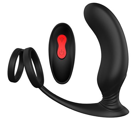 Черный массажер простаты REMOTE P-PLEASER - Dream Toys - в Серпухове купить с доставкой