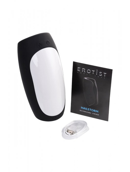 Черно-белый перезаряжаемый мастурбатор Erotist Hailstorm - Erotist Adult Toys - в Серпухове купить с доставкой