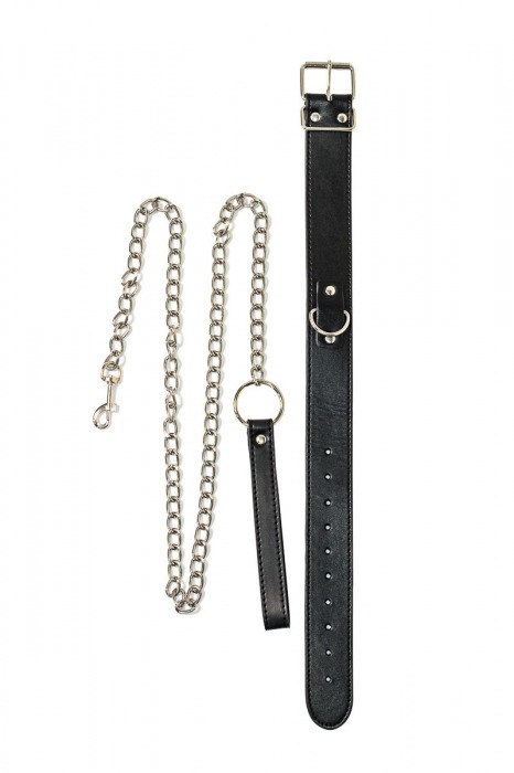 Черный ошейник с поводком Wild - Lola Games - купить с доставкой в Серпухове