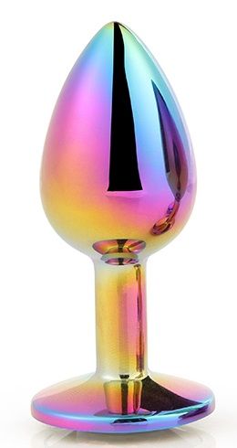 Голографическая анальная втулка с радужным кристаллом - 7,1 см. - Dream Toys - купить с доставкой в Серпухове