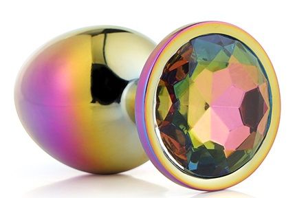 Голографическая анальная втулка с радужным кристаллом - 7,1 см. - Dream Toys - купить с доставкой в Серпухове
