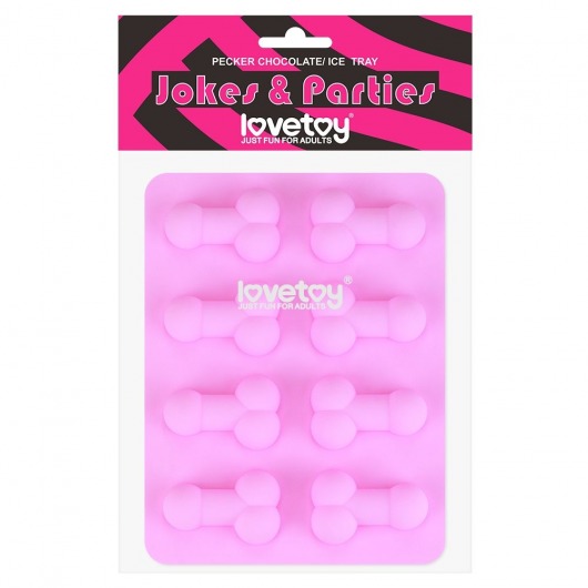 Розовая формочка для льда и шоколада Pecker Chocolate/Ice Tray - Lovetoy - купить с доставкой в Серпухове