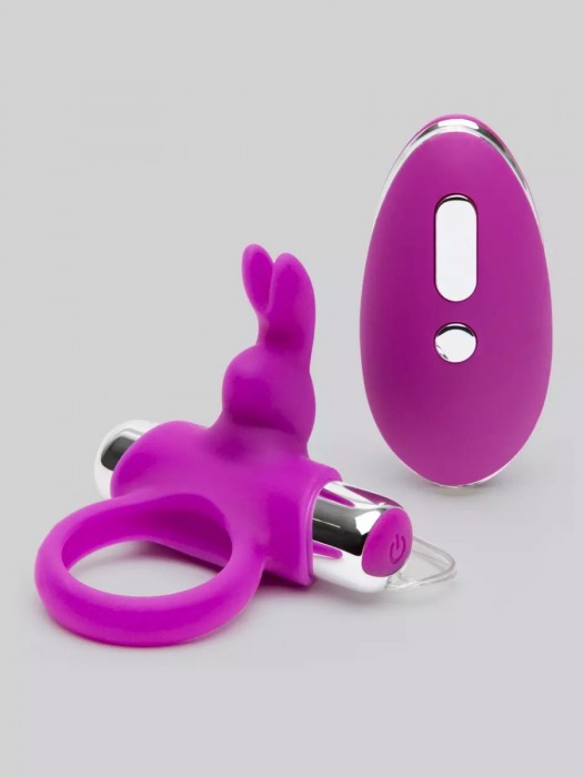 Лиловое виброкольцо с пультом ДУ Remote Control Cock Ring - Happy Rabbit - в Серпухове купить с доставкой