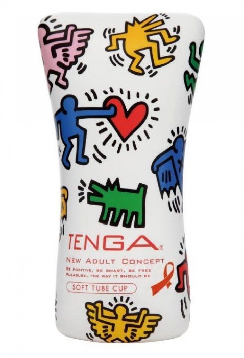 Мастурбатор-туба Keith Haring Soft Tube CUP - Tenga - в Серпухове купить с доставкой