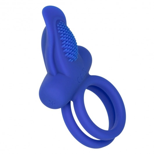 Синее перезаряжаемое эрекционное кольцо Silicone Rechargeable Dual Pleaser Enhancer - California Exotic Novelties - в Серпухове купить с доставкой