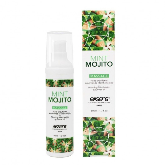 Разогревающее массажное масло с ароматом мохито Gourmet Mint Mojito - 50 мл. - Exsens - купить с доставкой в Серпухове