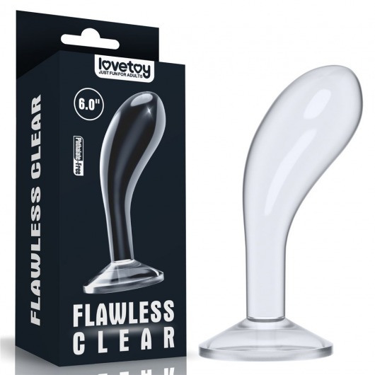 Прозрачный стимулятор простаты Flawless Clear Prostate Plug - 15 см. - Lovetoy - в Серпухове купить с доставкой