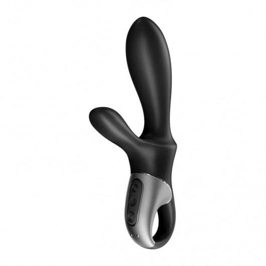 Черный анальный вибратор Heat Climax+ с функцией нагрева - 20,6 см. - Satisfyer - в Серпухове купить с доставкой