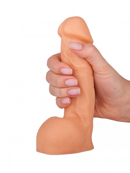 Реалистичный пустотелый фаллос телесного цвета - 17 см. - Джага-Джага