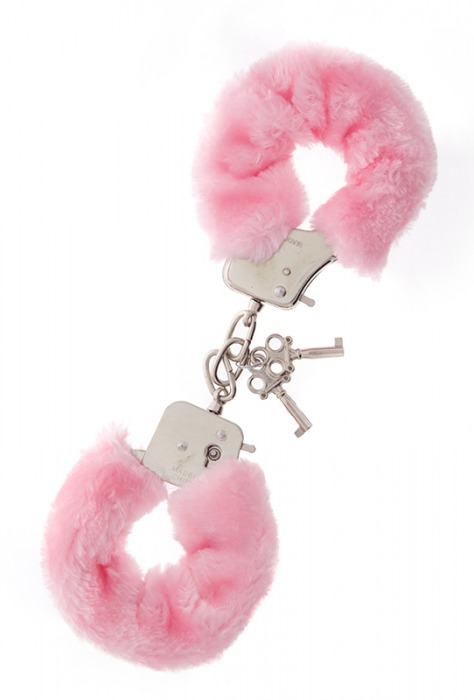 Металлические наручники с розовой меховой опушкой METAL HANDCUFF WITH PLUSH PINK - Dream Toys - купить с доставкой в Серпухове