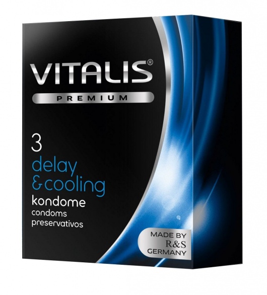 Презервативы VITALIS PREMIUM delay   cooling с охлаждающим эффектом - 3 шт. - Vitalis - купить с доставкой в Серпухове