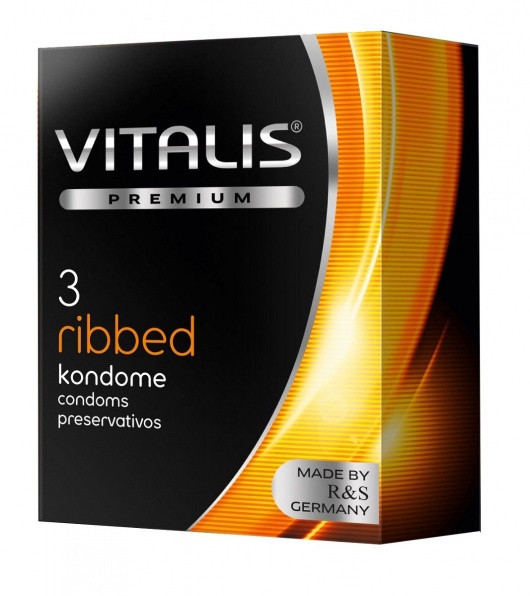 Ребристые презервативы VITALIS PREMIUM ribbed - 3 шт. - Vitalis - купить с доставкой в Серпухове