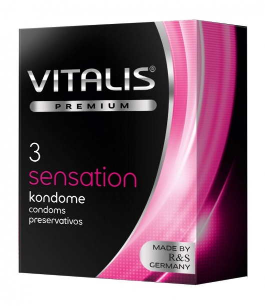 Презервативы с пупырышками и кольцами VITALIS PREMIUM sensation - 3 шт. - Vitalis - купить с доставкой в Серпухове