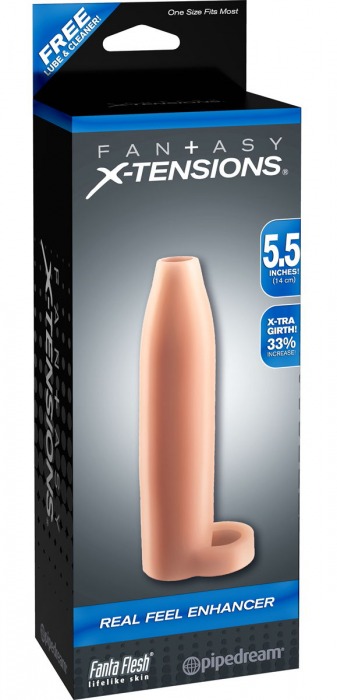 Насадка-расширитель с кольцом для подхвата мошонки Real Feel Enhancer - 14 см. - Pipedream - в Серпухове купить с доставкой