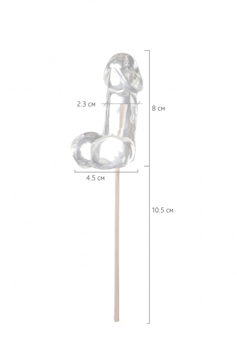 Прозрачный леденец в форме фаллоса со вкусом пина колады - Sosuчki - купить с доставкой в Серпухове
