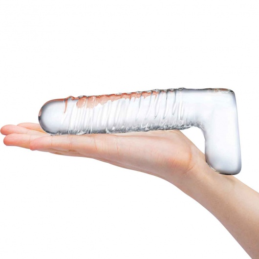 Прозрачный фаллоимитатор 8  Realistic Ribbed Glass Dildo - 20,3 см. - Glas