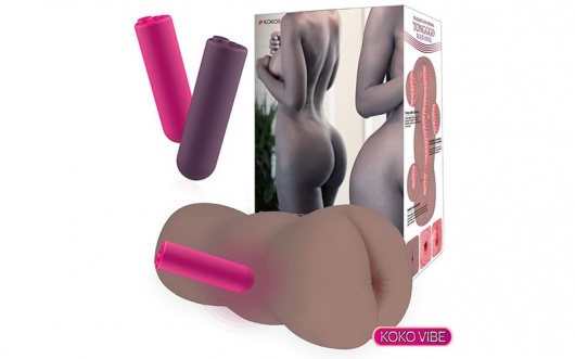 Коричневый вибромастурбатор-анус TONGGGO-Black Angel Auto - KOKOS - в Серпухове купить с доставкой