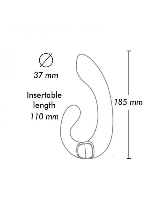 Черный гибкий вибростимулятор MIYO с двумя моторами - 18,5 см. - Shunga