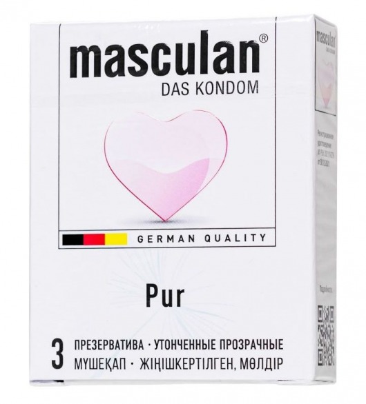 Супертонкие презервативы Masculan Pur - 3 шт. - Masculan - купить с доставкой в Серпухове