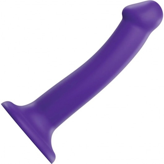 Фиолетовый фаллоимитатор-насадка Strap-On-Me Dildo Dual Density size M - 18 см. - Strap-on-me - купить с доставкой в Серпухове