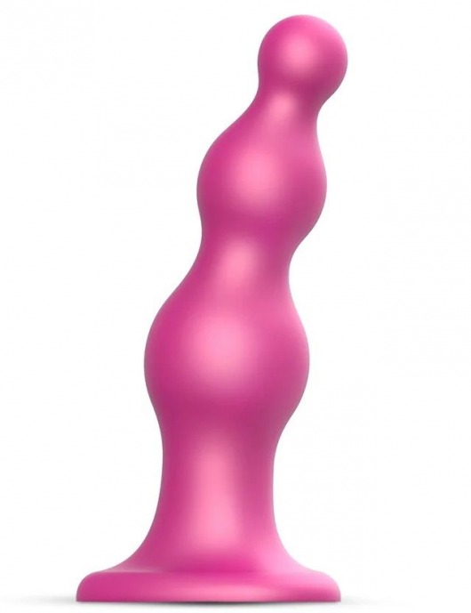 Розовая насадка Strap-On-Me Dildo Plug Beads size S - Strap-on-me - купить с доставкой в Серпухове