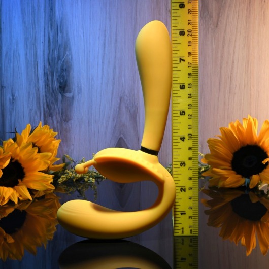 Желтый безремневой вибрострапон The Monarch - 23 см. - Evolved - купить с доставкой в Серпухове