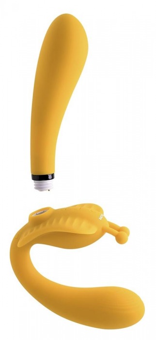 Желтый безремневой вибрострапон The Monarch - 23 см. - Evolved - купить с доставкой в Серпухове