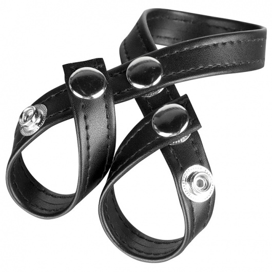 Разделитель мошонки из искусственной кожи на клепках 8 STYLE BALL DIVIDER - BlueLine - купить с доставкой в Серпухове