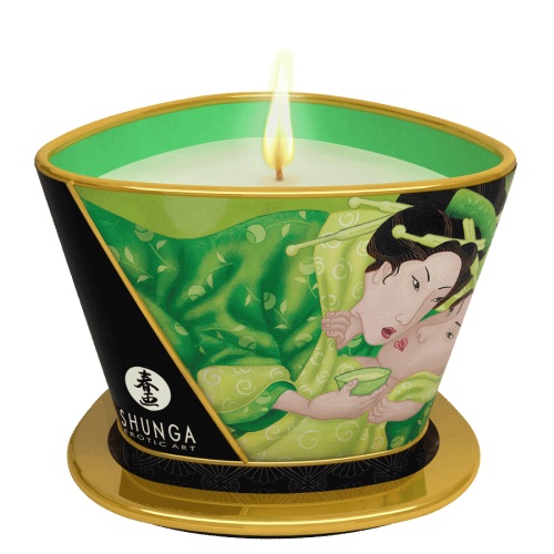 Массажная свеча Exotic Green Tea с ароматом зелёного чая - 170 мл. - Shunga - купить с доставкой в Серпухове