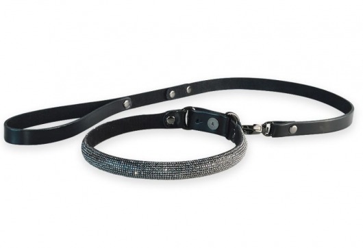 Эффектный сверкающий ошейник с поводком  Гламур - Sitabella - купить с доставкой в Серпухове