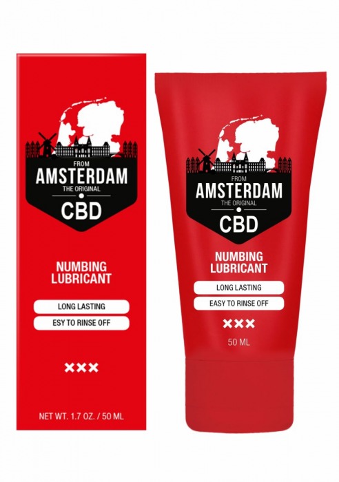 Пролонгирующий лубрикант Numbing CBD from Amsterdam - 50 мл. - Shots Media BV - купить с доставкой в Серпухове