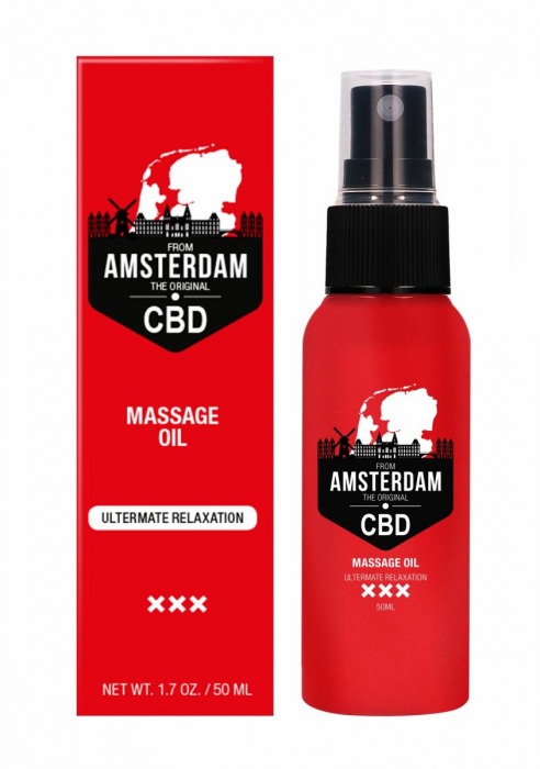 Стимулирующее массажное масло CBD from Amsterdam Massage Oil - 50 мл. - Shots Media BV - купить с доставкой в Серпухове