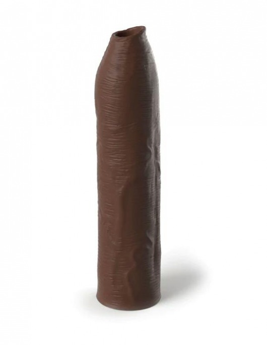 Коричневая насадка-удлинитель Uncut Silicone Penis Enhancer - 17,8 см. - Pipedream - в Серпухове купить с доставкой