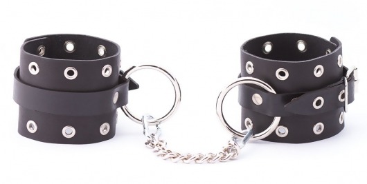 Черные кожаные оковы с люверсами - Crazy Handmade - купить с доставкой в Серпухове