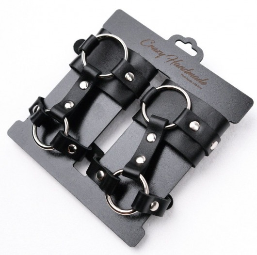 Черные наручники с креплением на кисть руки - Crazy Handmade - купить с доставкой в Серпухове