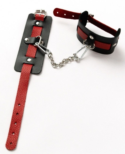 Черные оковы с красным декором и заклепками - Crazy Handmade - купить с доставкой в Серпухове
