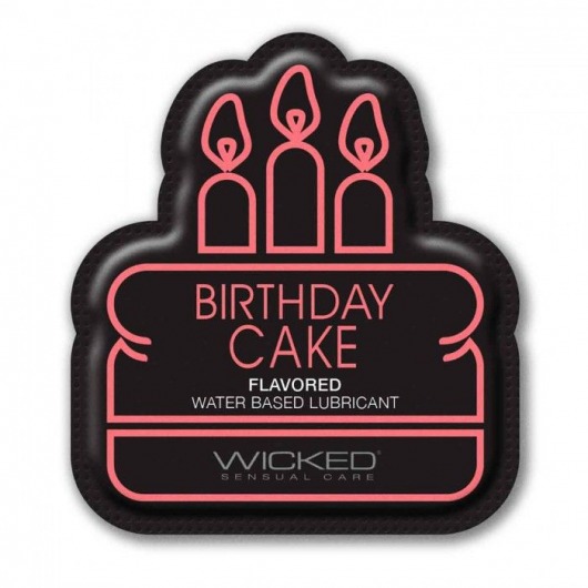 Лубрикант на водной основе со вкусом торта с кремом Wicked Aqua Birthday cake - 3 мл. - Wicked - купить с доставкой в Серпухове