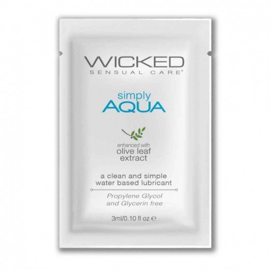 Легкий лубрикант на водной основе Wicked Simply AQUA - 3 мл. - Wicked - купить с доставкой в Серпухове