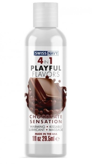 Массажный гель 4-в-1 Chocolate Sensation с ароматом шоколада - 29,5 мл. - Swiss navy - купить с доставкой в Серпухове