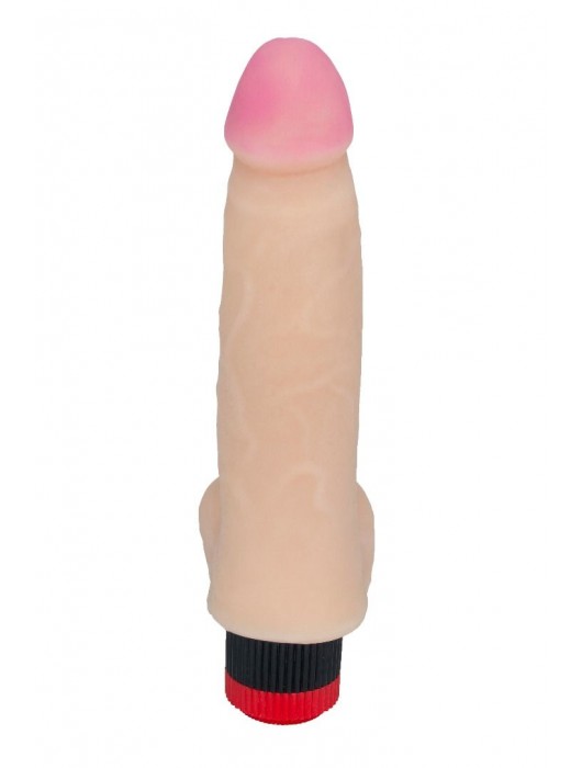 Фаллоимитатор с мошонкой и вибрацией - 17,5 см. - LOVETOY (А-Полимер)