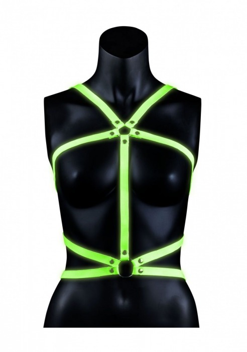 Портупея Body Harness с неоновым эффектом - размер S-M - Shots Media BV - купить с доставкой в Серпухове