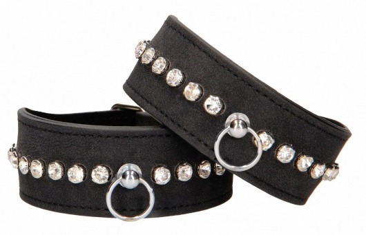 Черные поножи Diamond Studded Ankle Cuffs - Shots Media BV - купить с доставкой в Серпухове